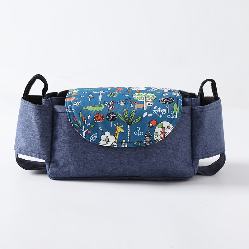 Heyoravix stroller organizer bag side view showing adjustable strap