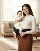 Baby hip carrier with wide padded waistband for extra comfort