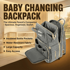 Interior view of baby changing backpack with portable crib showing large storage compartments