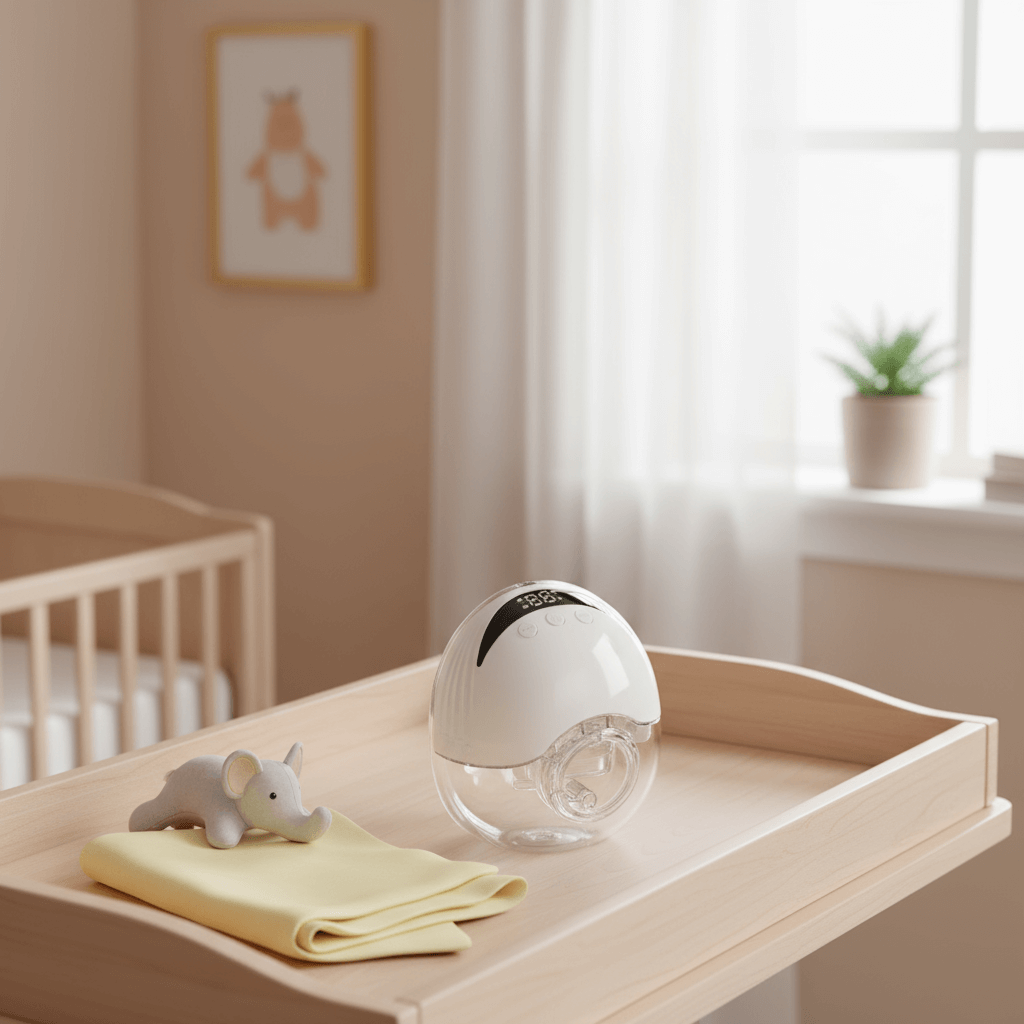 Hands-free breast pump worn inside bra for convenient pumping