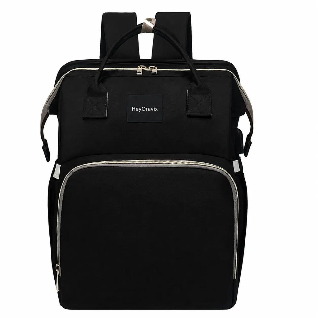 Heyoravix convertible diaper backpack in black