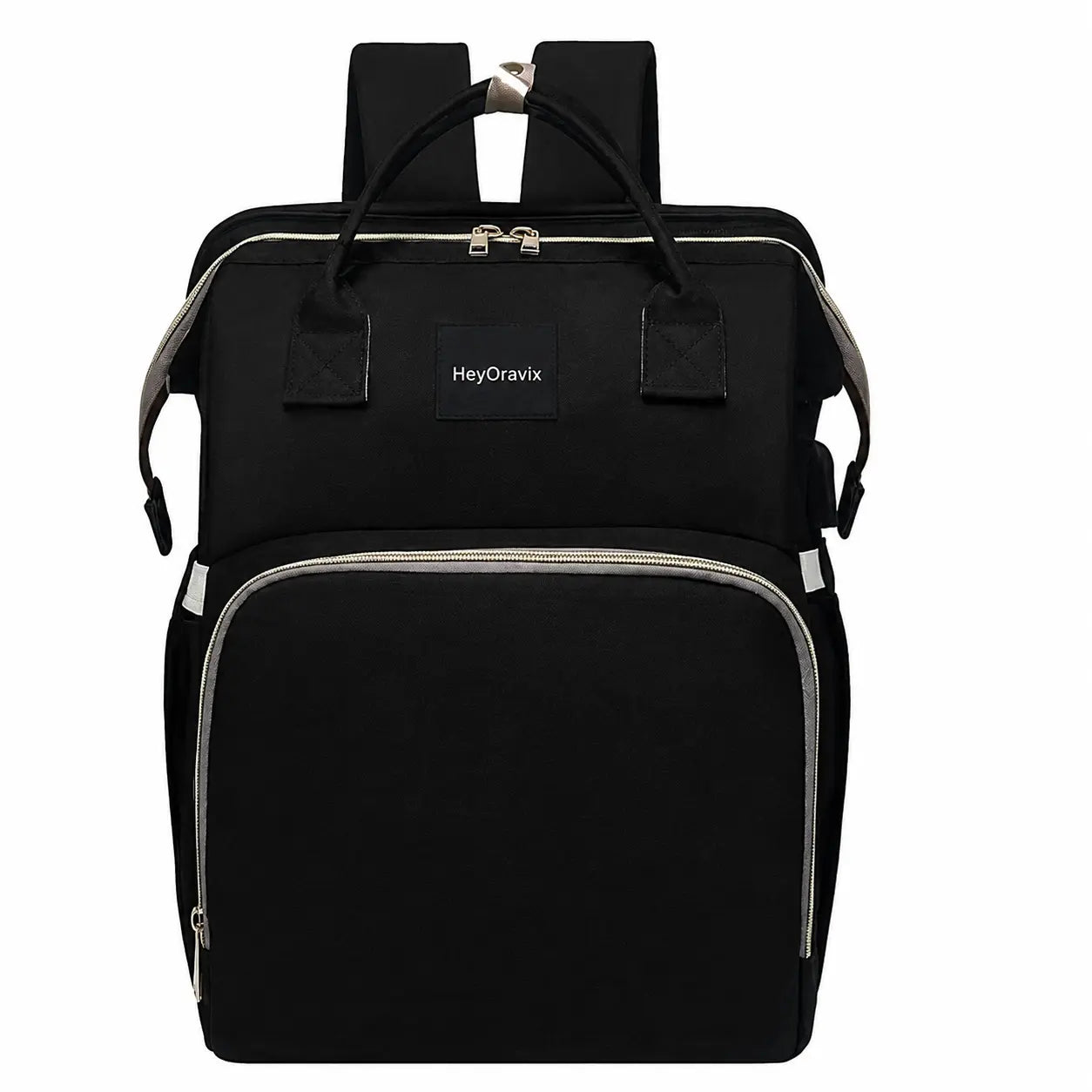 Heyoravix convertible diaper backpack in black