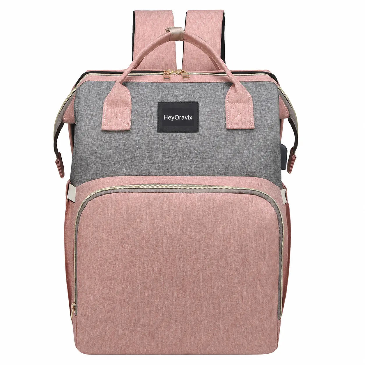 Heyoravix convertible diaper backpack in pink