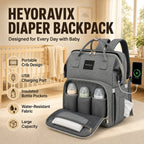 Heyoravix grey convertible diaper backpack key features